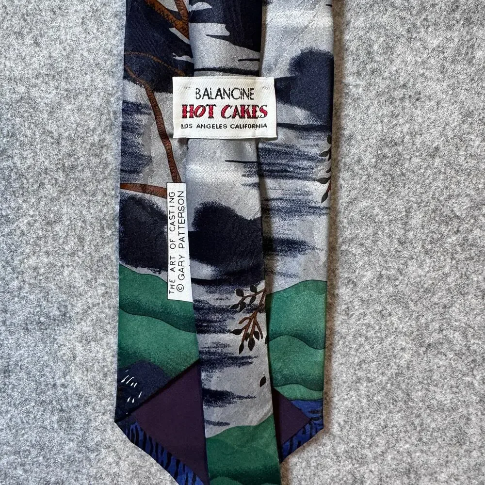 Balancine Hot Cakes Gary Patterson Fishing Novelty Neck Tie Polyester USA